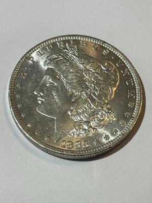 1883-O UNCIRCULATED MS60-62 CONDITION MORGAN SILVER DOLLAR AS PICTURED (COIN #4).