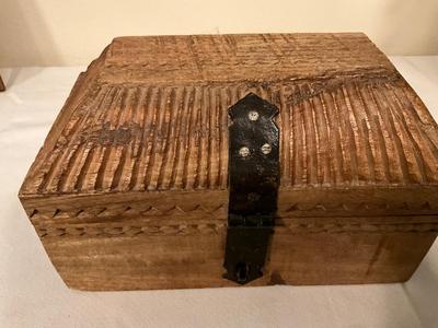 Beautifully hand carved jewelry boxes, platter