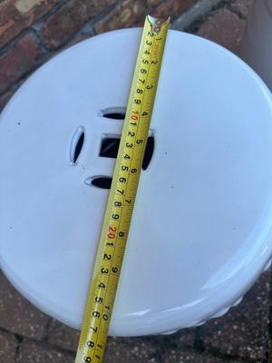 Two Ceramic White Garden Stools