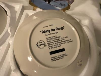 Ducks unlimited signed plates with Knowles plates, and art work