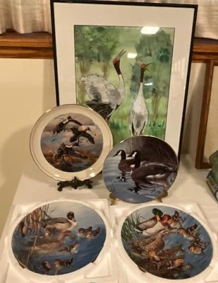 Ducks unlimited signed plates with Knowles plates, and art work