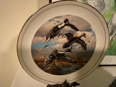 Ducks unlimited signed plates with Knowles plates, and art work