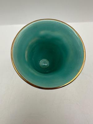 Mid-Century Modern DELFT Marbled Glaze Gilt Accented Mini Vase