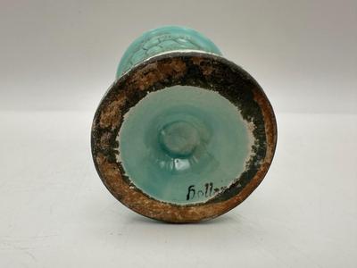 Mid-Century Modern DELFT Marbled Glaze Gilt Accented Mini Vase
