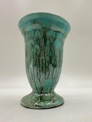 Mid-Century Modern DELFT Marbled Glaze Gilt Accented Mini Vase