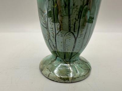 Mid-Century Modern DELFT Marbled Glaze Gilt Accented Mini Vase