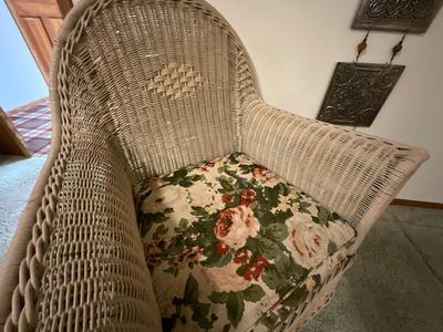 Wicker chair plus hanging item