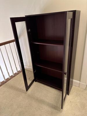 Three Shelf Bookcase with Glass Doors