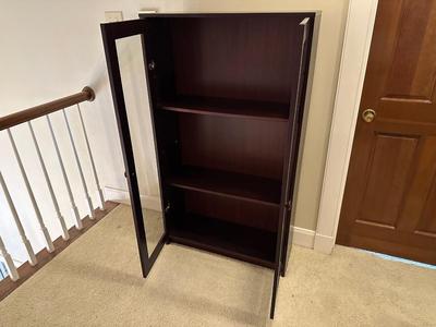 Three Shelf Bookcase with Glass Doors