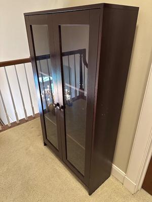 Three Shelf Bookcase with Glass Doors