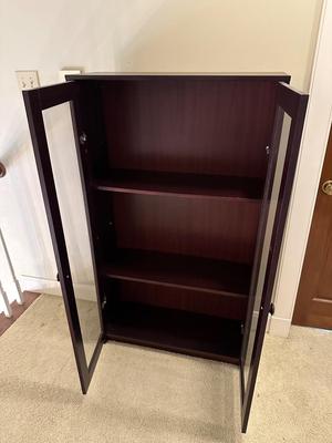 Three Shelf Bookcase with Glass Doors