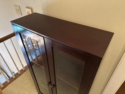 Three Shelf Bookcase with Glass Doors