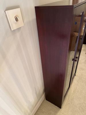 Three Shelf Bookcase with Glass Doors