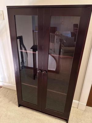 Three Shelf Bookcase with Glass Doors