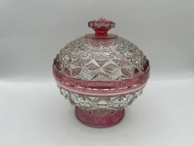Vintage Kings Crown Ruby Flash Candy Dish
