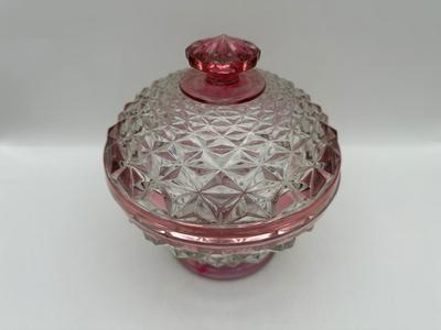 Vintage Kings Crown Ruby Flash Candy Dish