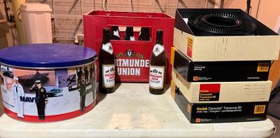 Dortmunde Union bottles, tin, side trays