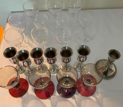 Beautiful wine glasses, including silver wine glasses