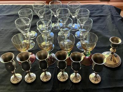Beautiful wine glasses, including silver wine glasses