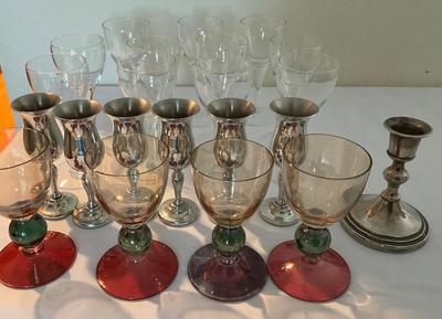 Beautiful wine glasses, including silver wine glasses