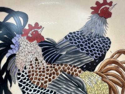 Macau H.F.P. Hand-Painted Rooster Plate