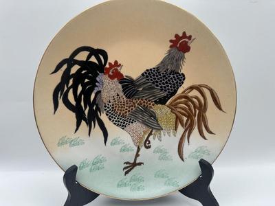 Macau H.F.P. Hand-Painted Rooster Plate