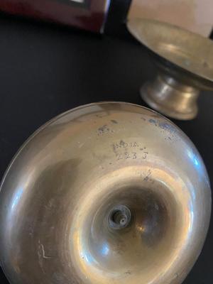 PICTURE DRAMES AND MATCHING BRASS CANDLEHOLDER & PEDESTAL DISH