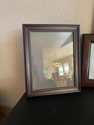 PICTURE DRAMES AND MATCHING BRASS CANDLEHOLDER & PEDESTAL DISH