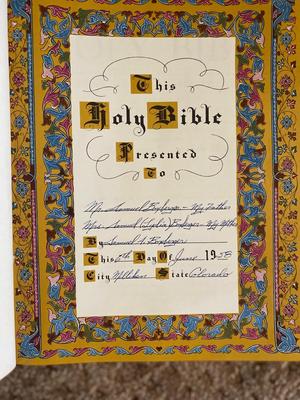 1957 HOMY BIBLE, OTHER ITEMS FOR WORSHIP & MORE