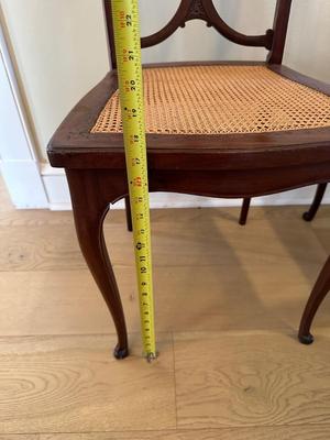 Pair of Caned Dining Chairs (see description).