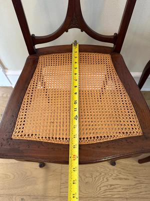 Pair of Caned Dining Chairs (see description).
