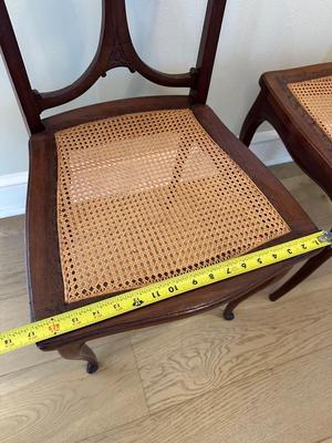 Pair of Caned Dining Chairs (see description).