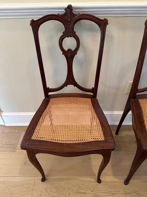Pair of Caned Dining Chairs (see description).