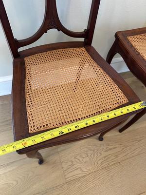 Pair of Caned Dining Chairs (see description).