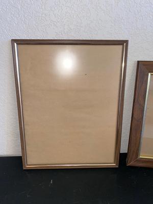 BRASS VASE, CANDLEHOLDER AND PICTURE FRAMES