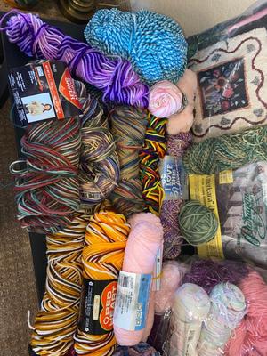 IT’S ALMOST SWEATER & AFGAN MAKING WEATHER**LOOK AT ALL THIS YARN!”