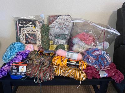 IT’S ALMOST SWEATER & AFGAN MAKING WEATHER**LOOK AT ALL THIS YARN!”