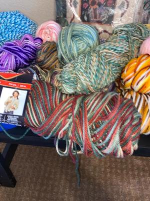 IT’S ALMOST SWEATER & AFGAN MAKING WEATHER**LOOK AT ALL THIS YARN!”
