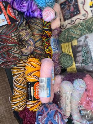 IT’S ALMOST SWEATER & AFGAN MAKING WEATHER**LOOK AT ALL THIS YARN!”