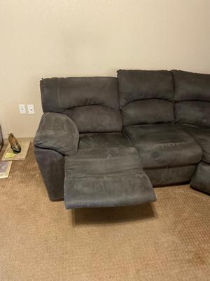 REALLY NICE RECLINING GREY CORNER SECTIONAL