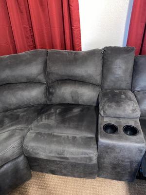 REALLY NICE RECLINING GREY CORNER SECTIONAL