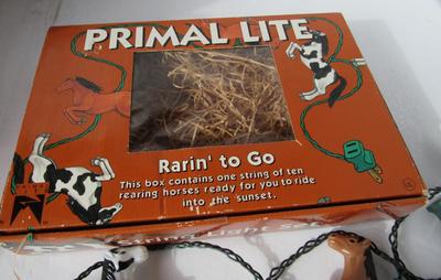 Older Christmas Novelty Tree Lights: Primal Lite, Horses