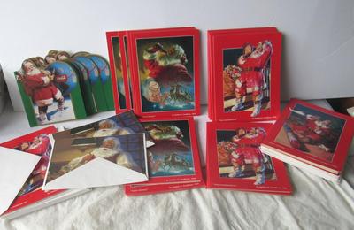 Large Lot Unused Coca Cola Santa Christmas Cards