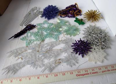 Vintage and Modern Plastic Christmas Ornament Lot