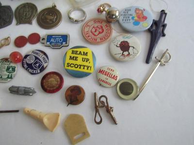 Lot of Older Small Pins, Junk Drawer Stuff