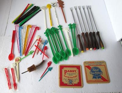 Large Lot Vintage Drink Stirrers, Swizzle Sticks, Etc