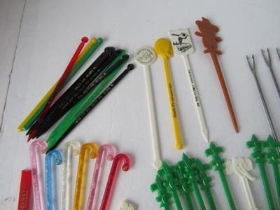 Large Lot Vintage Drink Stirrers, Swizzle Sticks, Etc