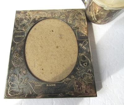 Older Princess House Silver Plated Baby Cup and Picture Frame