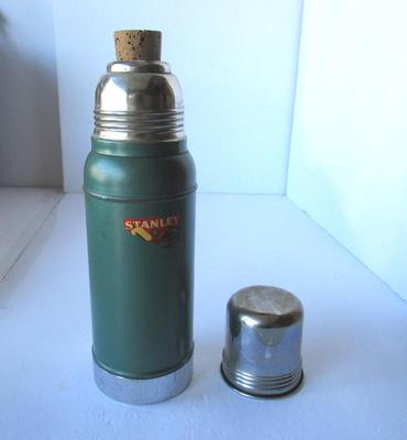 Old Stainless Steel Stanley Thermos and Old Coffee Pot