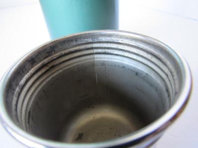 Old Stainless Steel Stanley Thermos and Old Coffee Pot